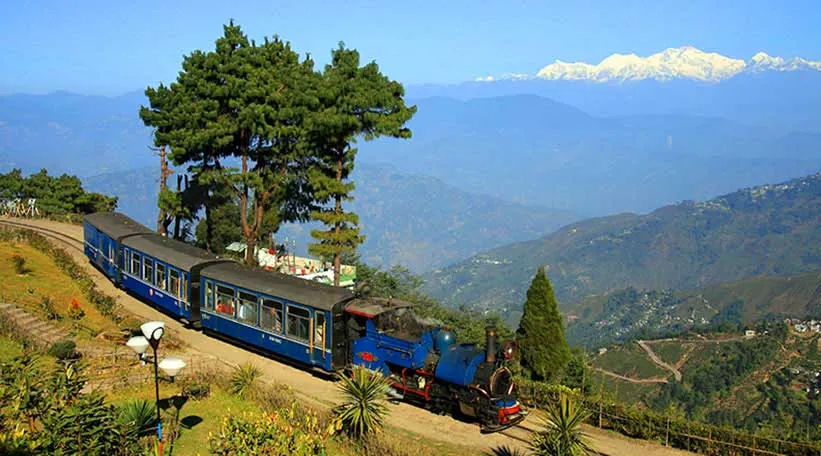 Darjeeling Himalayan Railway with mountain views